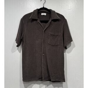 Gil Rodriguez Terry Cloth Button Up Shirt Womens Small‎ Oversized Tommy Coastal